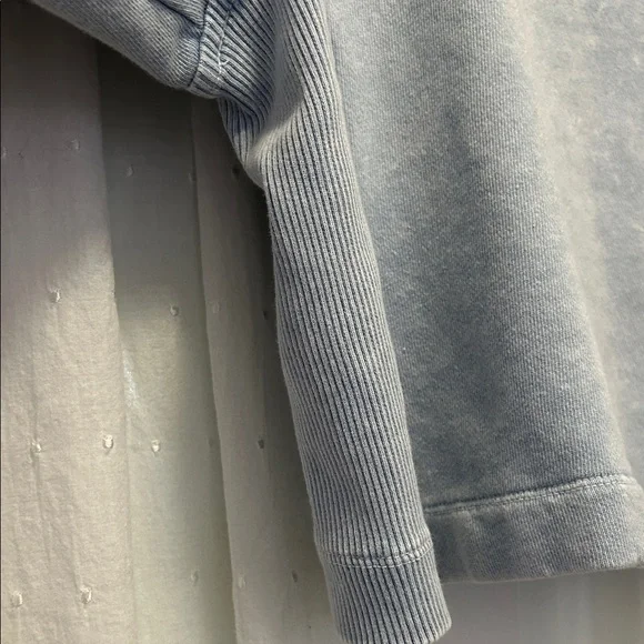 Aerie Seams Right Top Women’s XL Blue Ribbed Puffed Short Sleeve Cropped - Picture 5 of 11